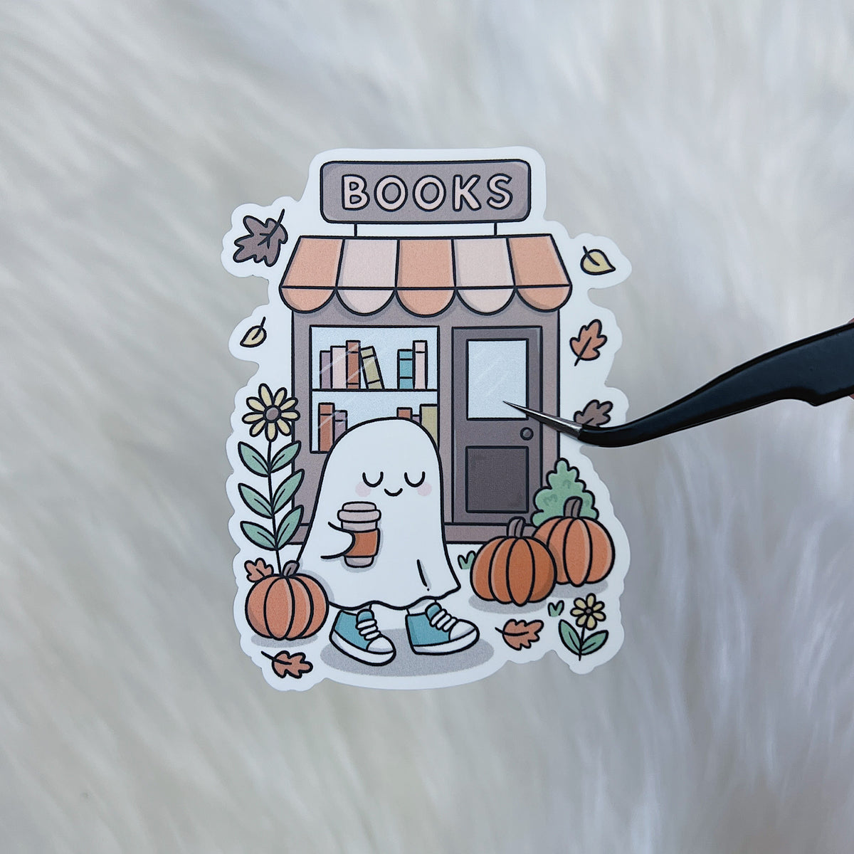 Bookstore Ghostie Vinyl Sticker Die Cut