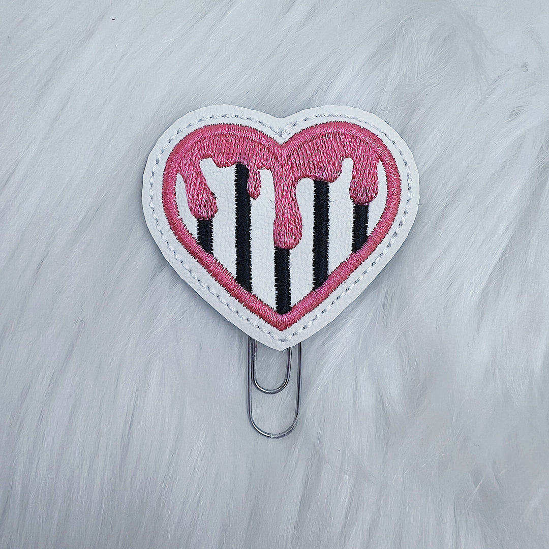 Drippy Hearts Feltie Planner Clip