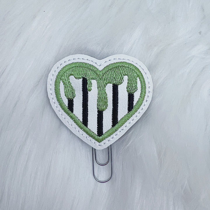 Drippy Hearts Feltie Planner Clip