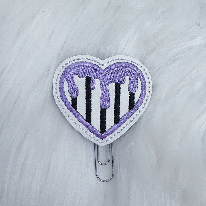 Drippy Hearts Feltie Planner Clip