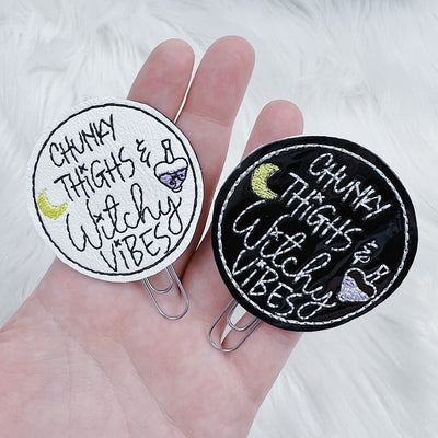 Chunky Thighs & Witchy Vibes Feltie Planner Clip | Choose Your Option!
