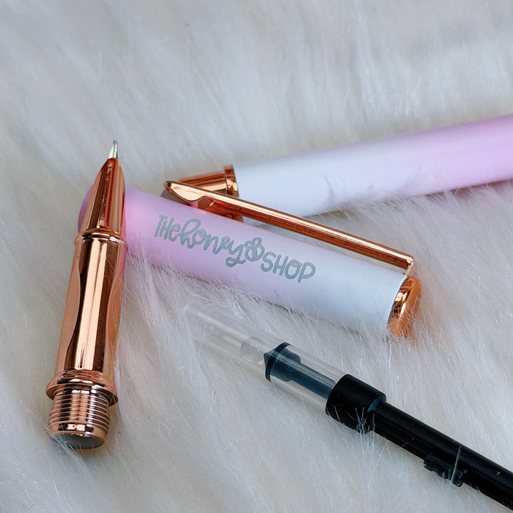 TheHoneyB Pink Ombre Fountain Pen | 0.38mm Fine Nib | Includes Converter