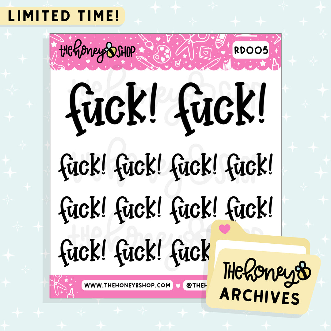 F*CK Doodle Sticker Sheet | TheHoneyB Archive