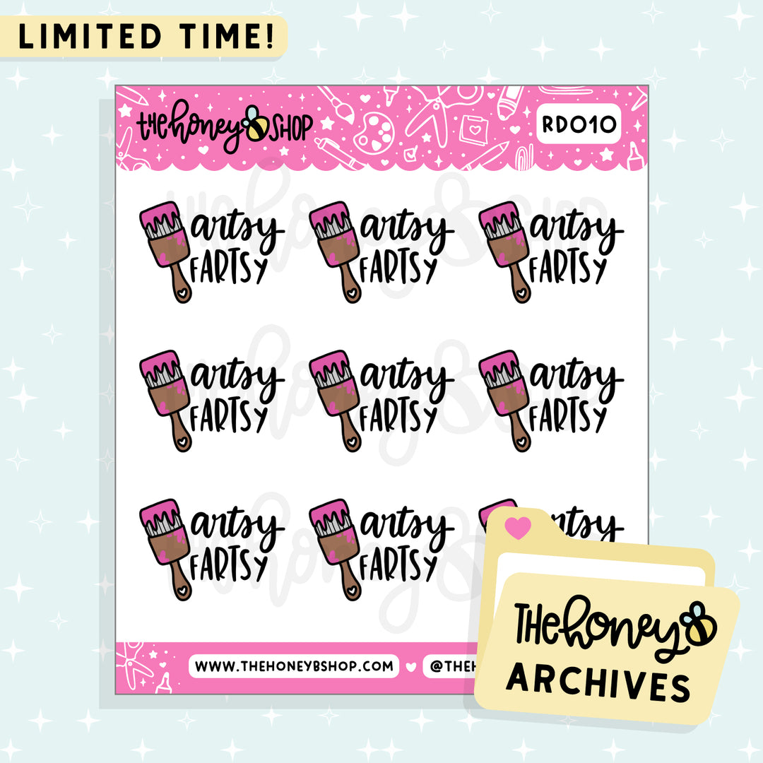 Artsy Fartsy Doodle Sticker Sheet | TheHoneyB Archive