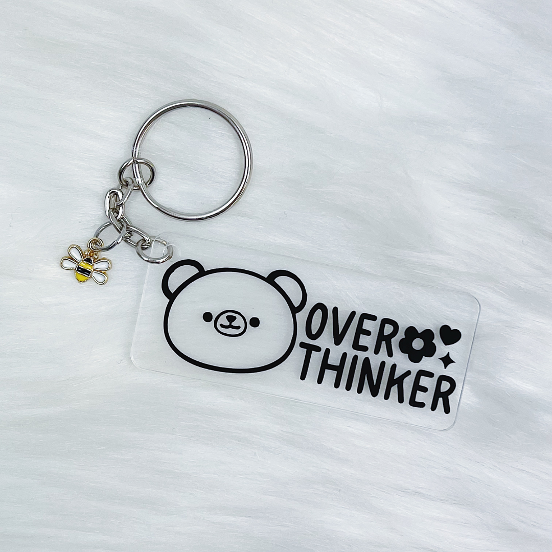Overthinker Bear Acrylic Keychain