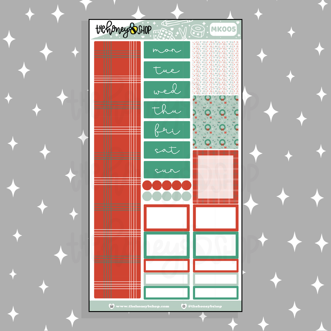 Kit mensual Holly Jolly BEE6 | Se adapta al planificador BEE6 TRP.