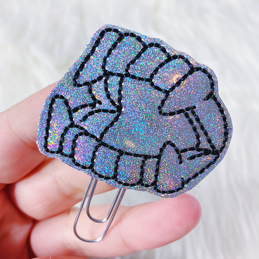 Holo Glitter Vamp Dientes Feltie Planner Clip