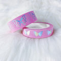 Paquete Washi con lazo de murciélago Holo rosa
