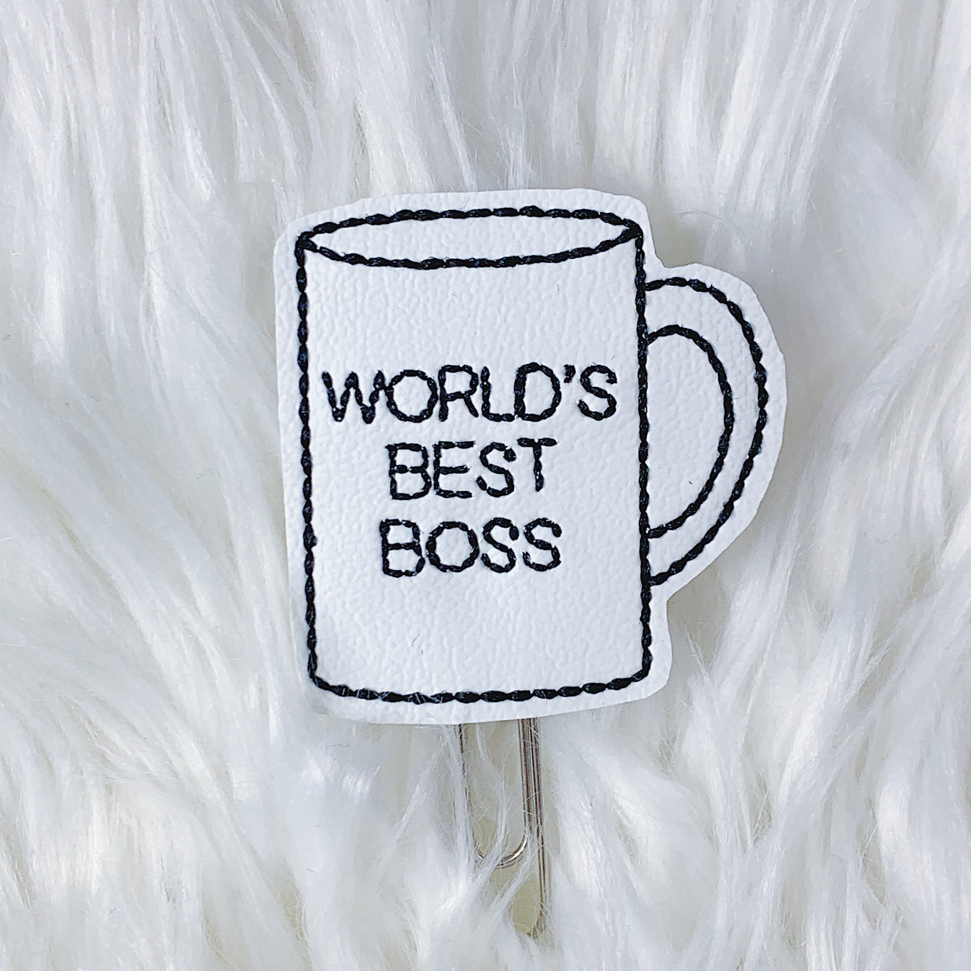 World's Best Boss Mug Feltie Planner Clip