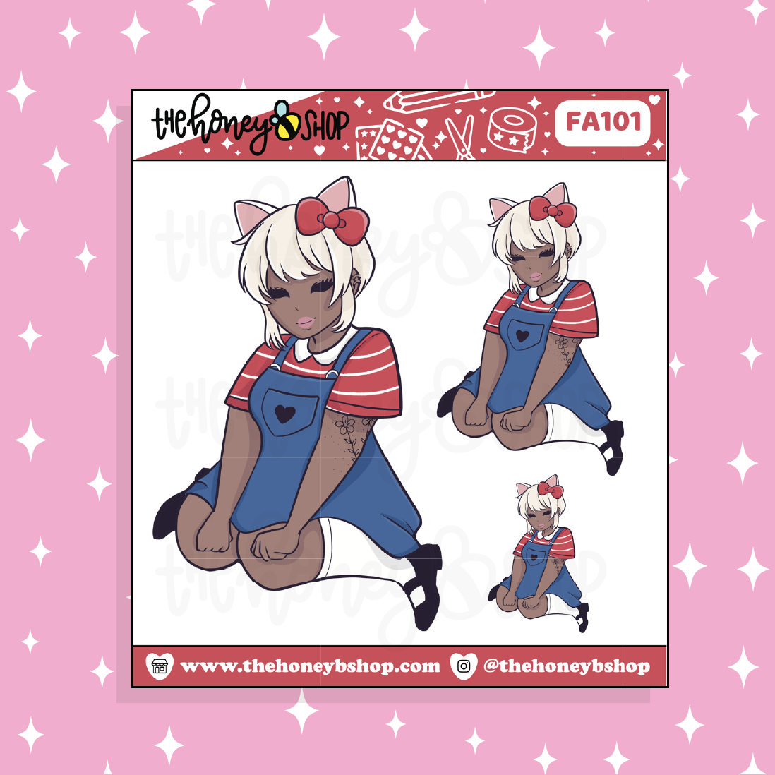 Hello Kitty Babe Doodle Sticker | Choose your Skin Tone!