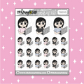 Cute + Casual Computer Sitting BabeBees Doodle Sticker | Choose Your Skin Tone!
