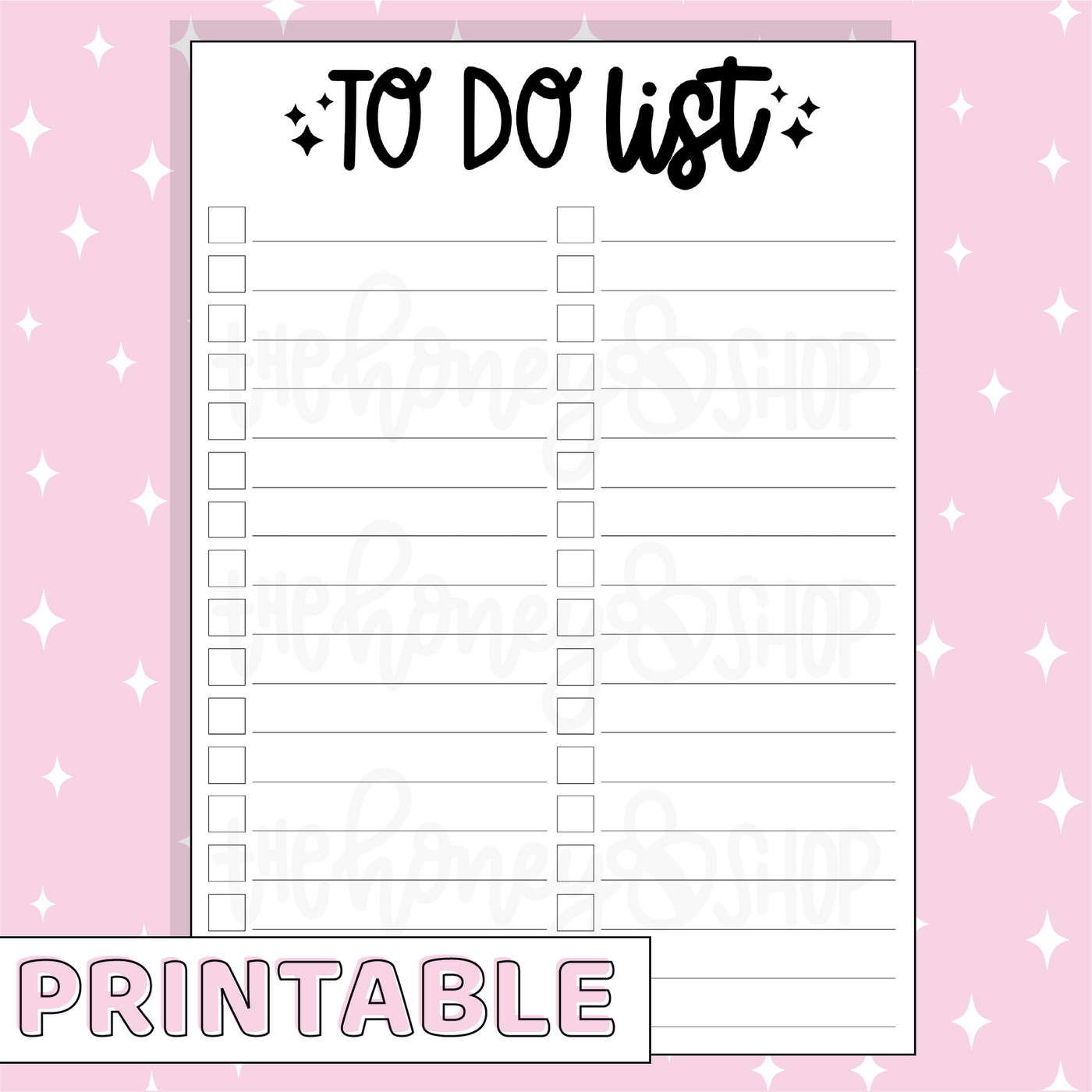 To Do List Printable Bee-6 Full Page Sticker | B6 Planner | Printable Planner Stickers