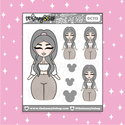 Tattooed Thumper Babe Doodle Sticker | Choose your Skin Tone!