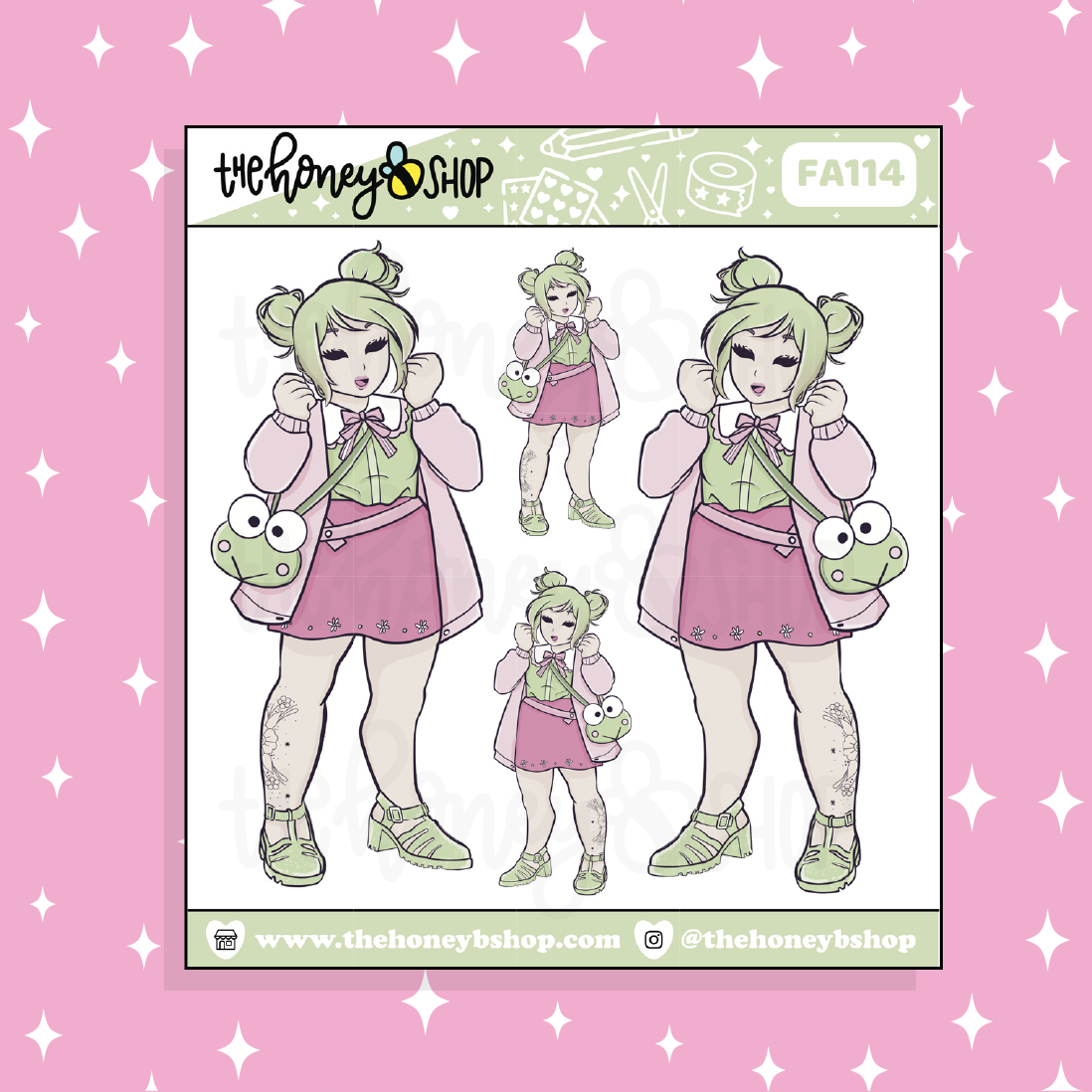 Keroppi Babe Doodle Sticker | Choose your Skin Tone!