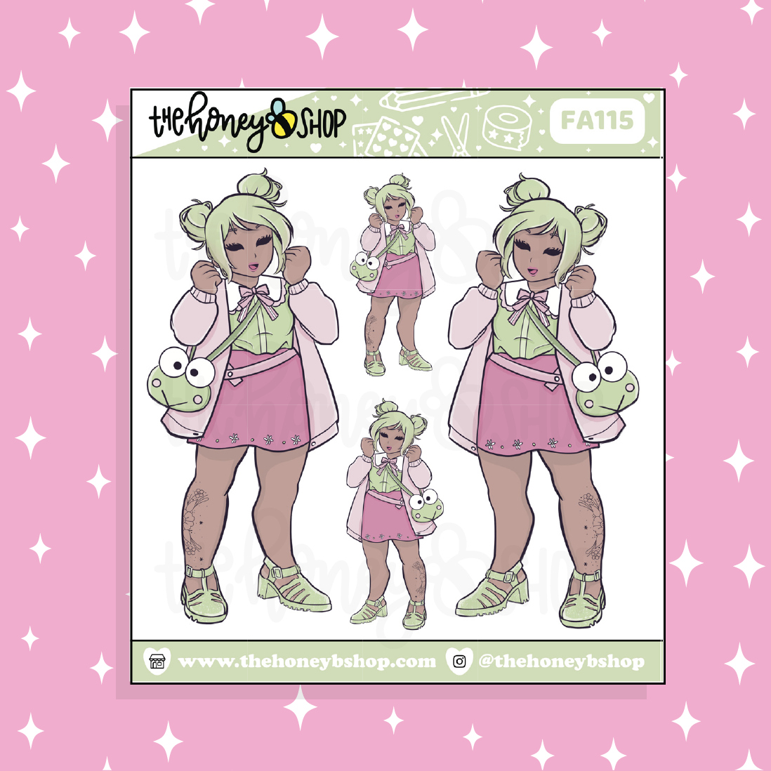 Keroppi Babe Doodle Sticker | Choose your Skin Tone!