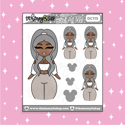 Tattooed Thumper Babe Doodle Sticker | Choose your Skin Tone!