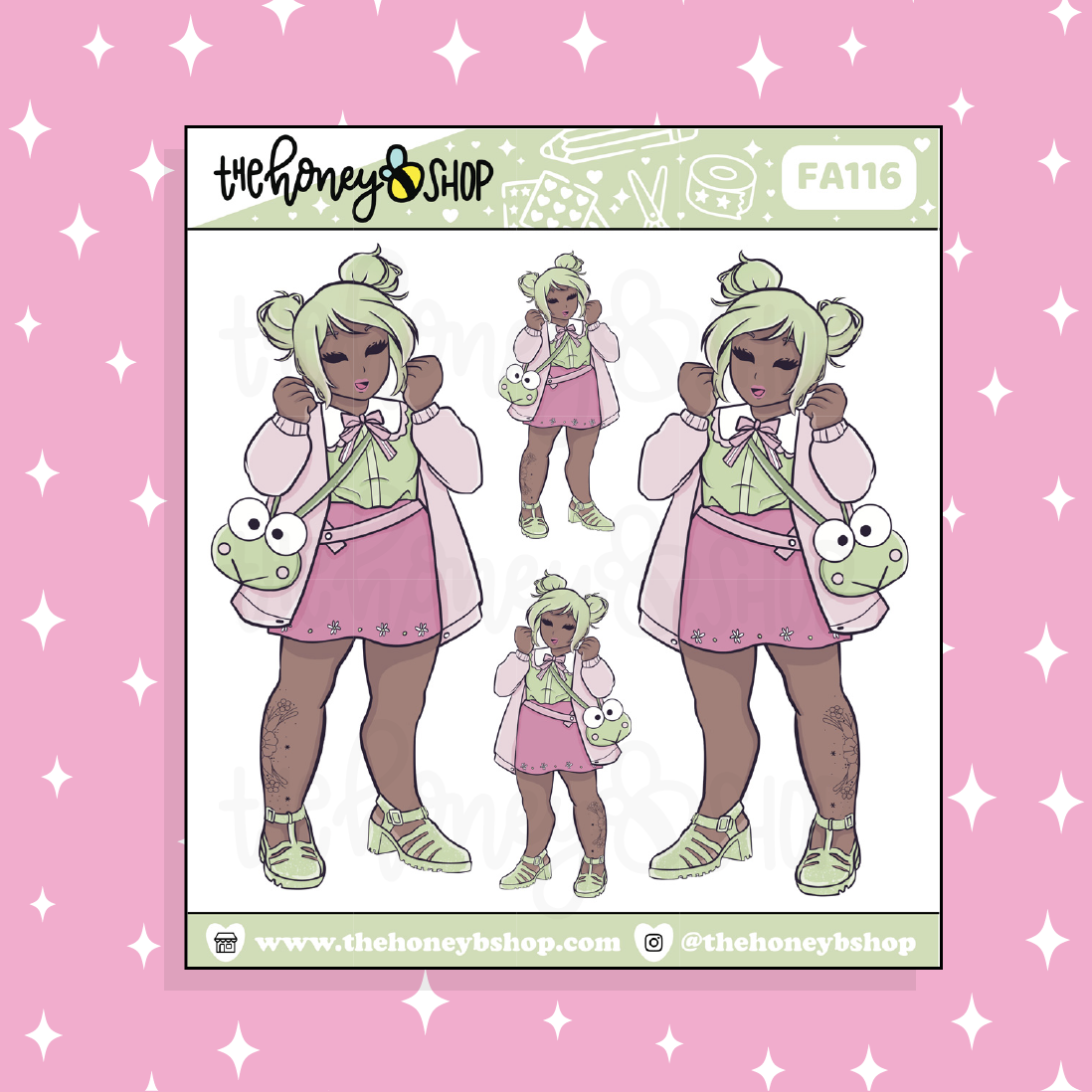 Keroppi Babe Doodle Sticker | Choose your Skin Tone!