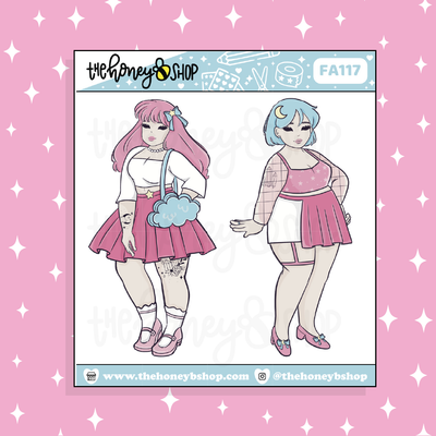 Little Twin Stars Babe Doodle Sticker | Choose your Skin Tone!