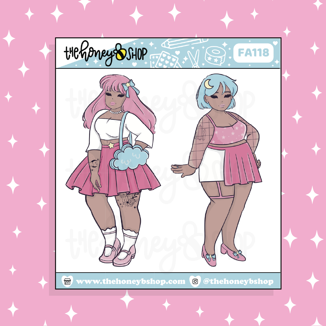 Little Twin Stars Babe Doodle Sticker | Choose your Skin Tone!