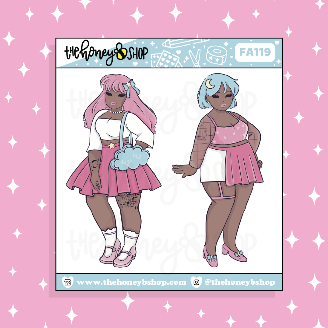 Little Twin Stars Babe Doodle Sticker | Choose your Skin Tone!