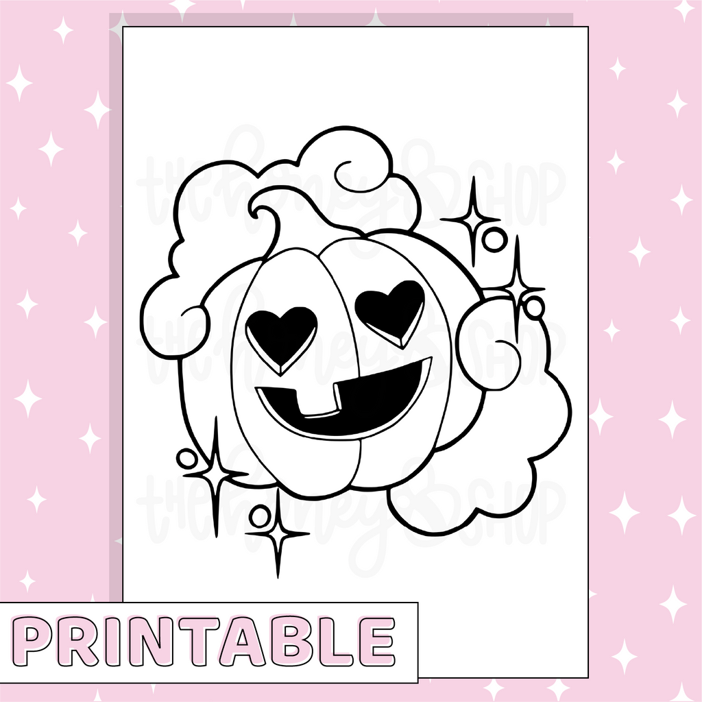 Pumpkin Coloring Page Set Printable Bee-6 Full Page Sticker | B6 Planner | Printable Planner Stickers