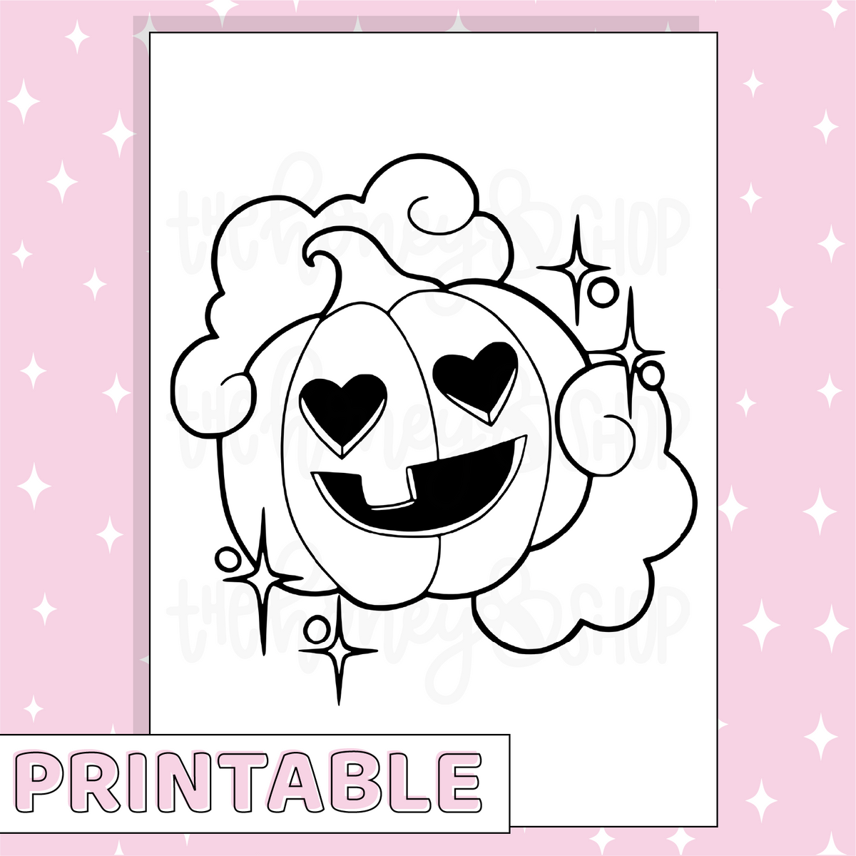 Pumpkin Coloring Page Set Printable Bee-6 Full Page Sticker | B6 Planner | Printable Planner Stickers