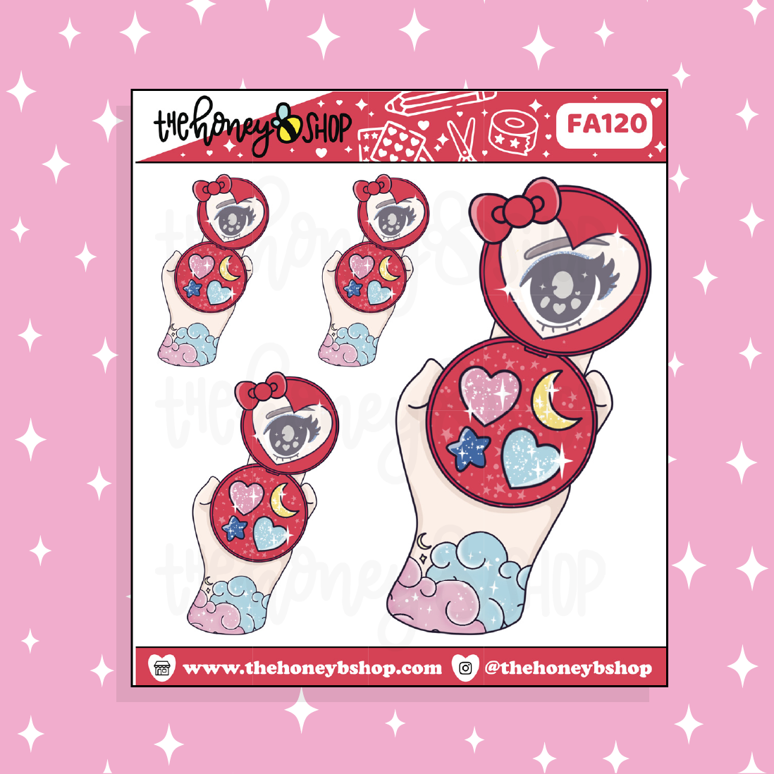 Hello Kitty Compact Doodle Sticker | Choose your Skin Tone!