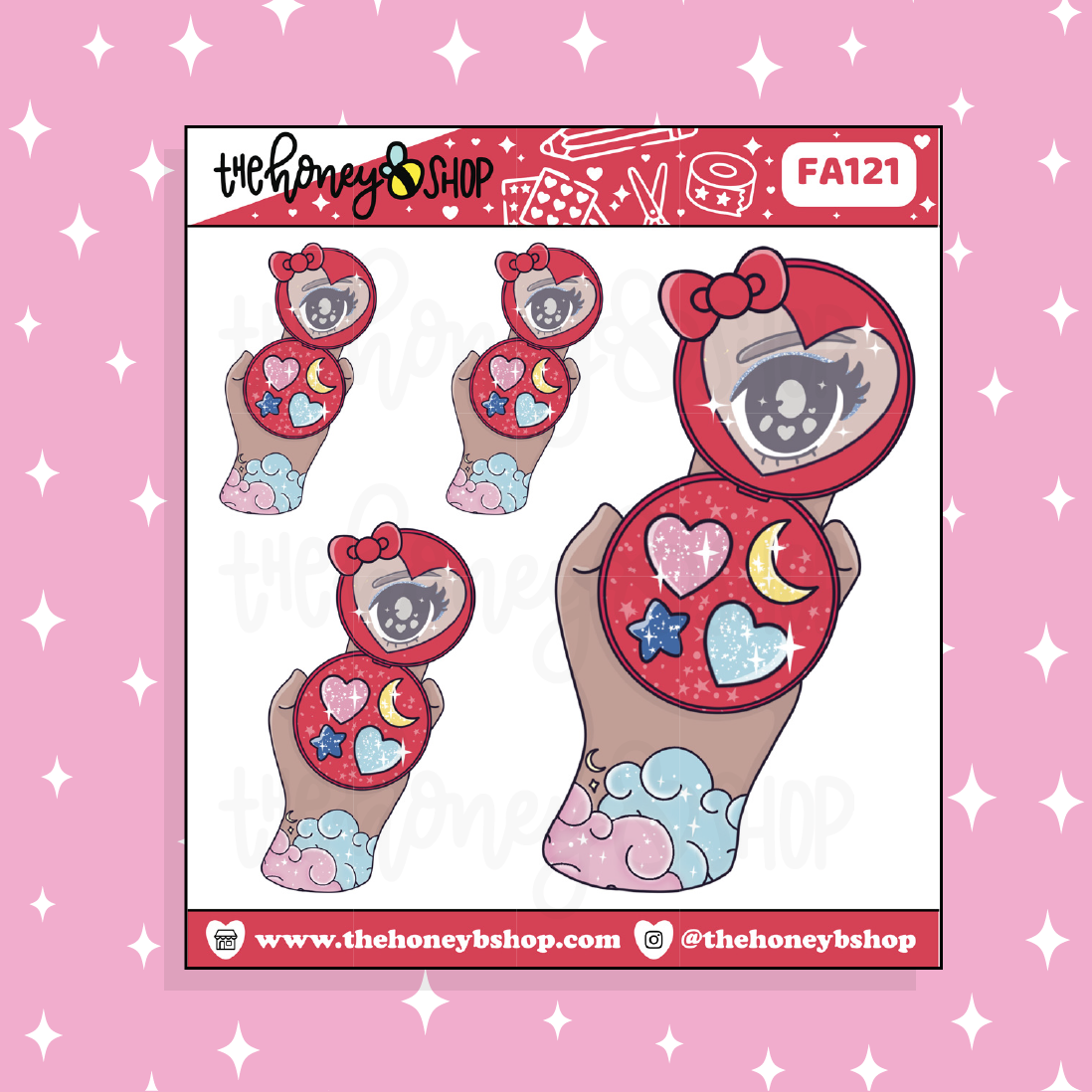 Hello Kitty Compact Doodle Sticker | Choose your Skin Tone!