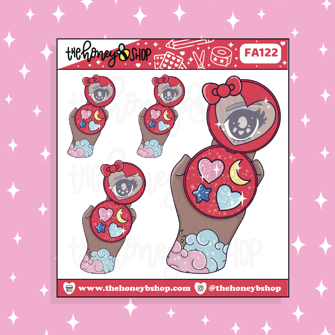 Hello Kitty Compact Doodle Sticker | Choose your Skin Tone!