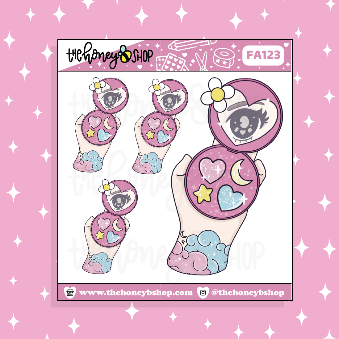 My Melody Compact Doodle Sticker | Choose your Skin Tone!