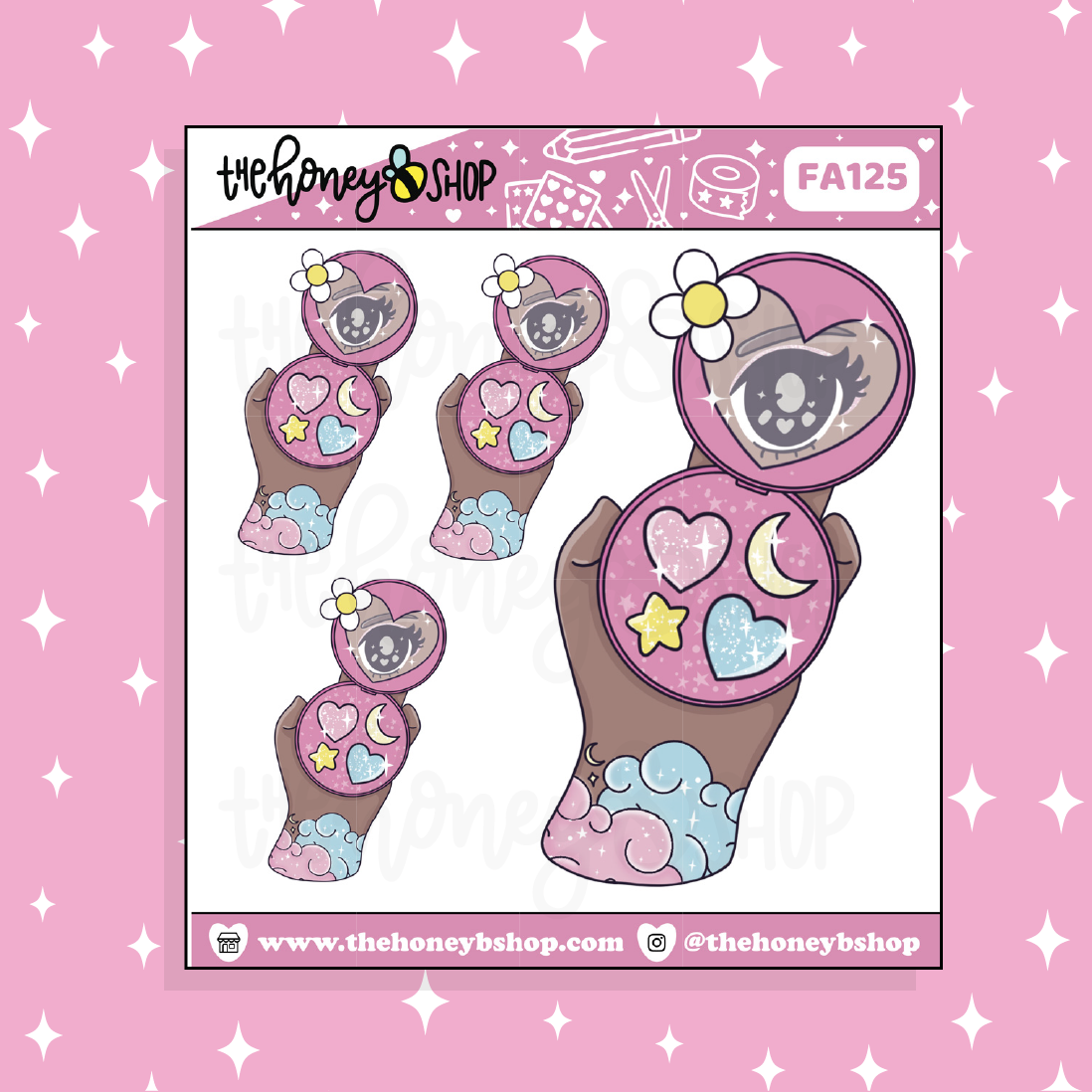 My Melody Compact Doodle Sticker | Choose your Skin Tone!