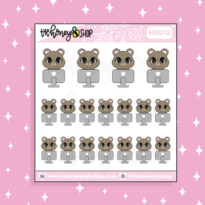 Computer Honey Bear Doodle Sticker | Choose Your Version