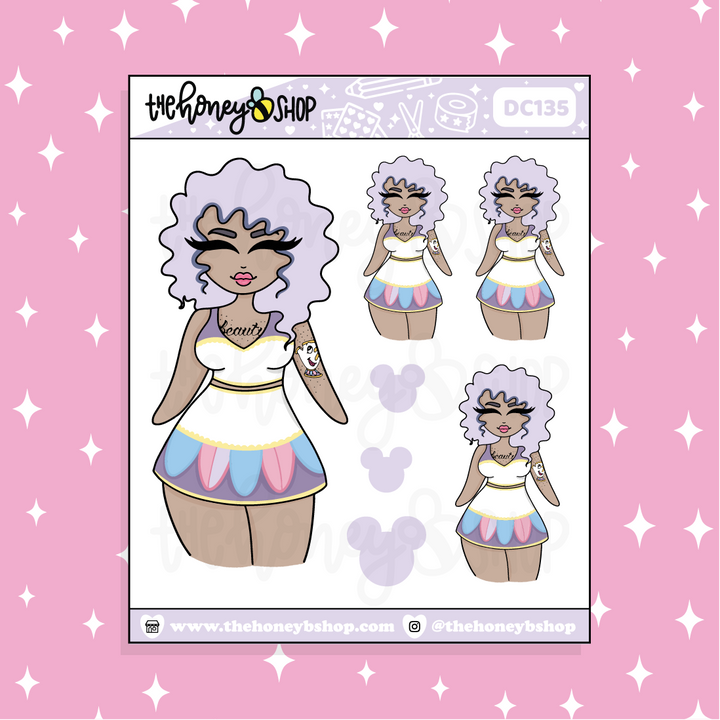 Tattooed Ms. Potts Babe Doodle Sticker | Choose your Skin Tone!