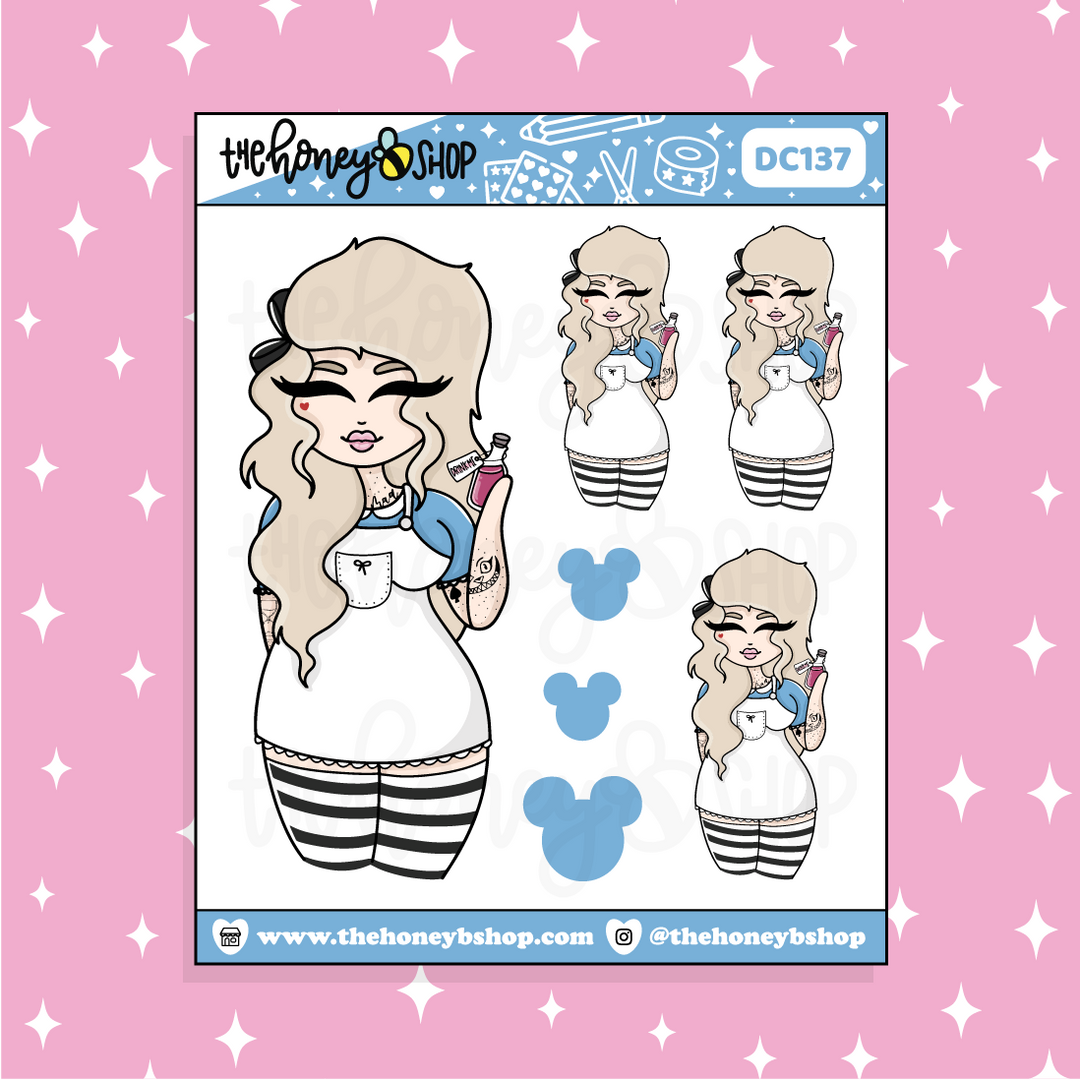 Tattooed Alice Babe Doodle Sticker | Choose your Skin Tone!