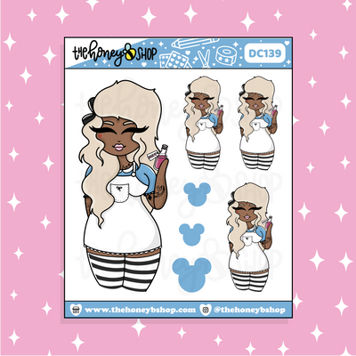 Tattooed Alice Babe Doodle Sticker | Choose your Skin Tone!