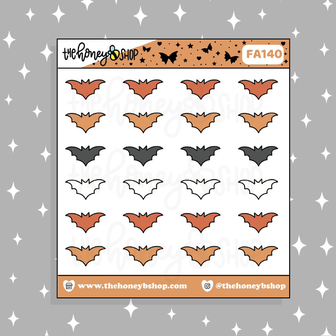 Doodle de murciélagos de Halloween Pegatina