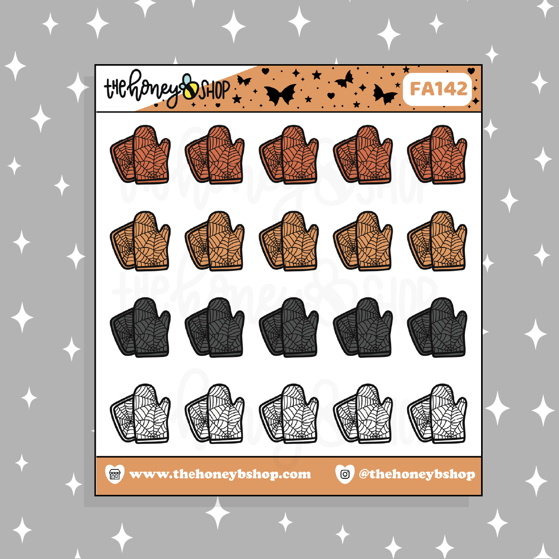 Halloween Baking Mitt Doodle Sticker