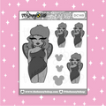 Doodle de bebé gárgola tatuada Pegatina