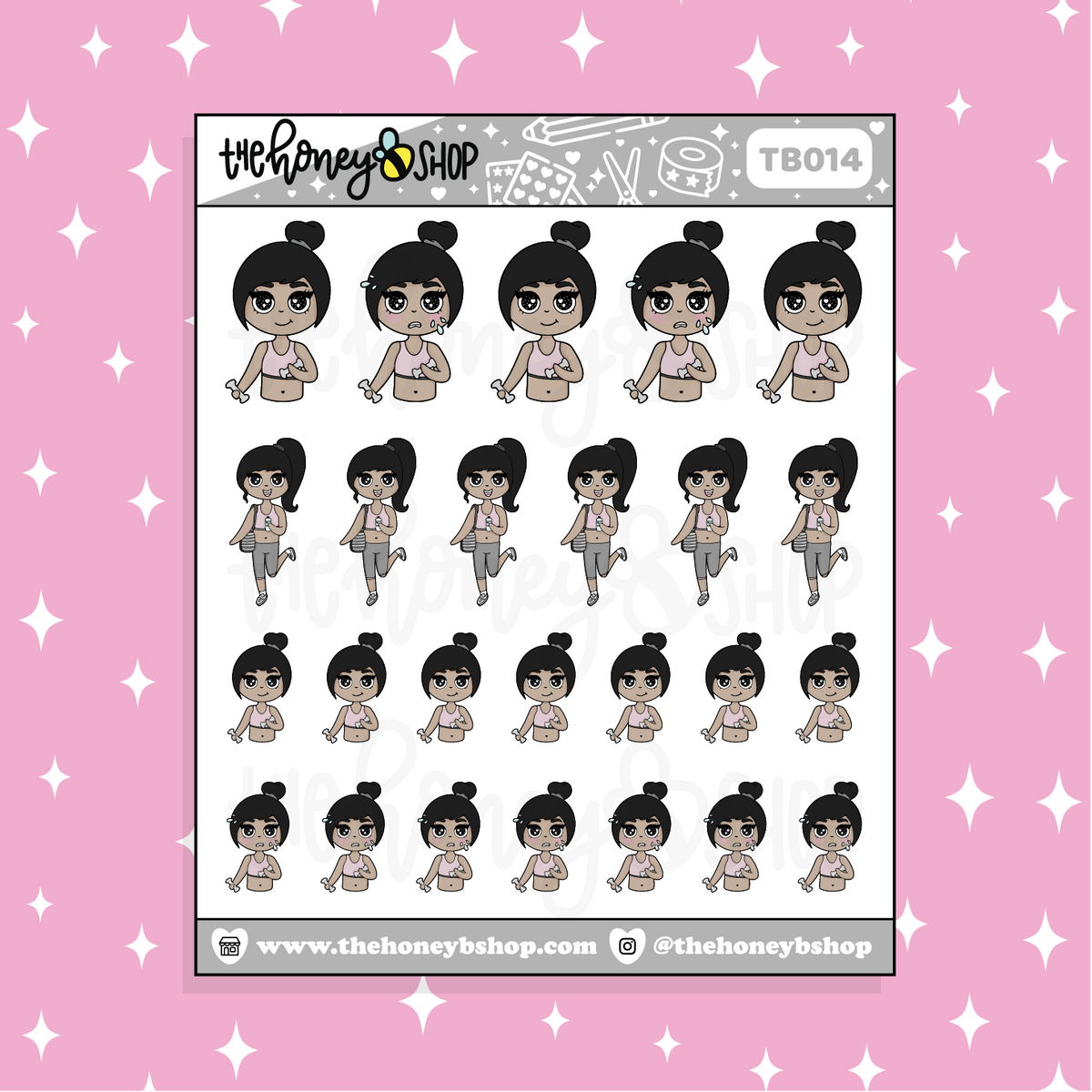 Fitness BabeBees Doodle Sticker | Choose Your Skin Tone!