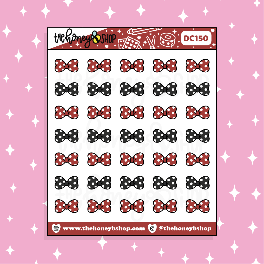 Minnie Bows Doodle Sticker