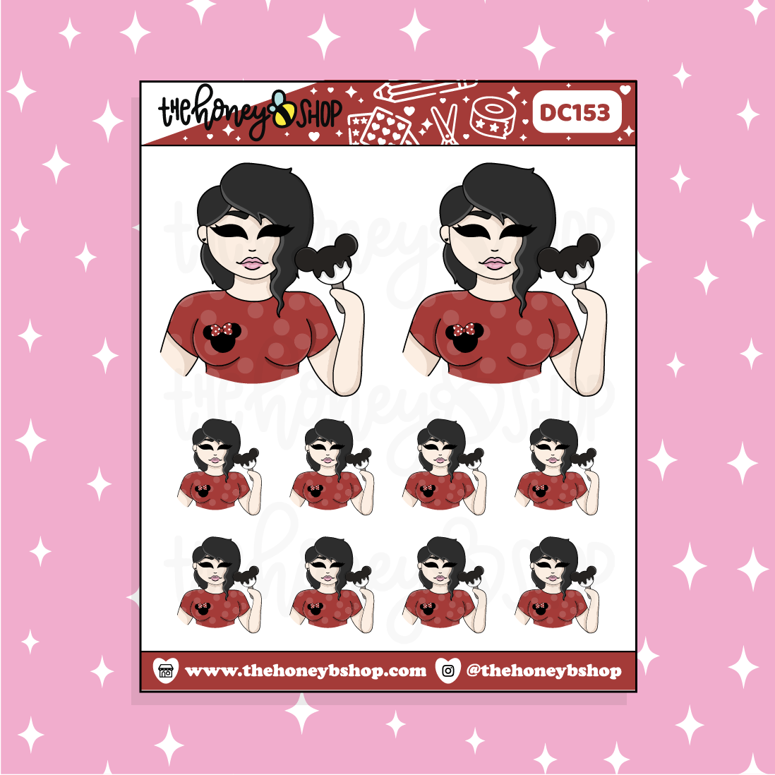 Tattooed Disney Treat Babe Doodle Sticker | Choose your Skin Tone!