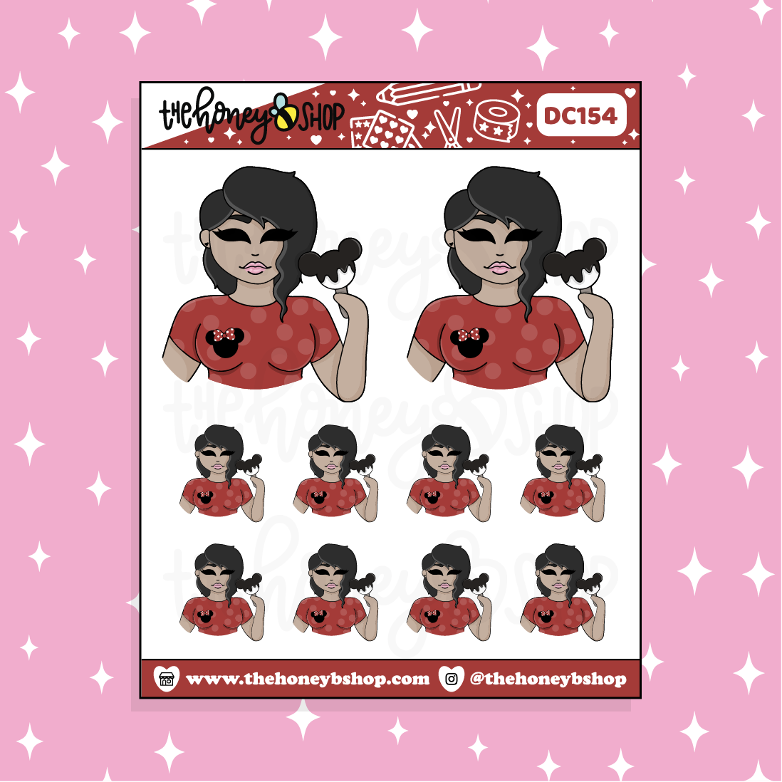 Tattooed Disney Treat Babe Doodle Sticker | Choose your Skin Tone!