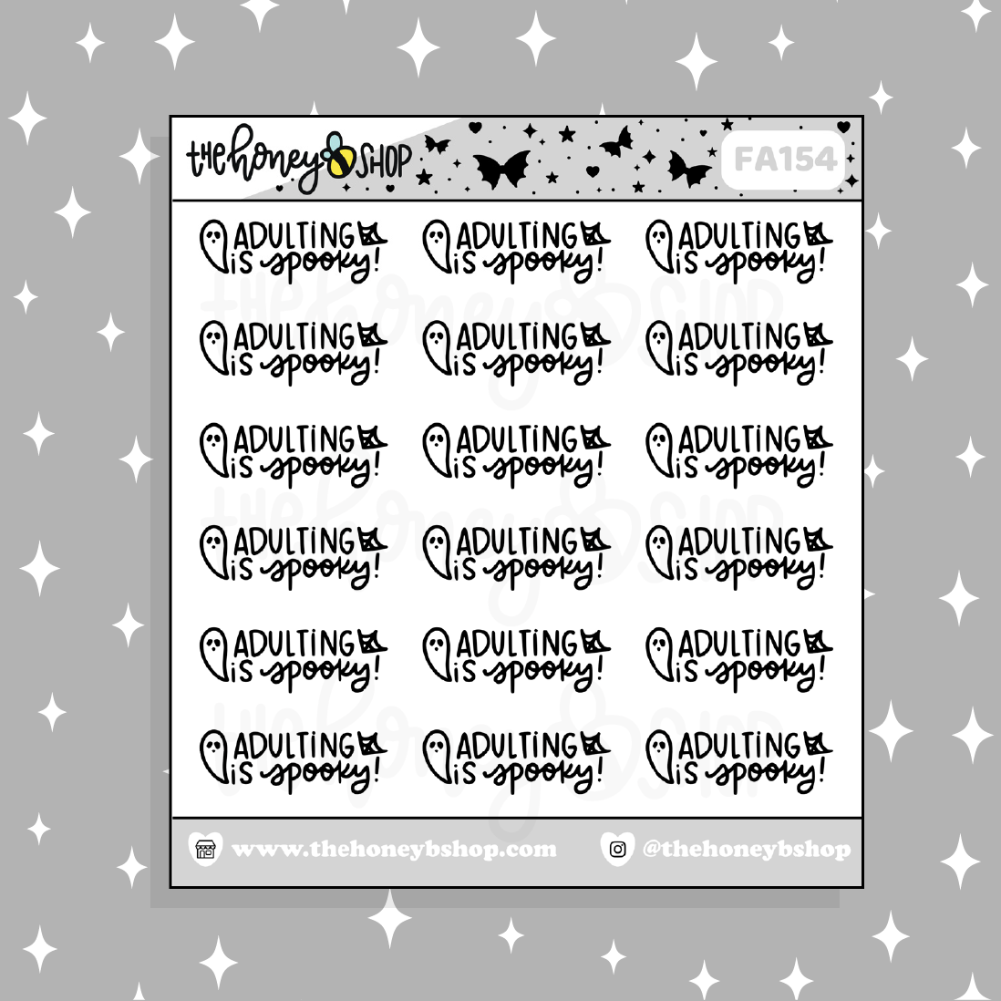 Adulting is Spooky Doodle Sticker
