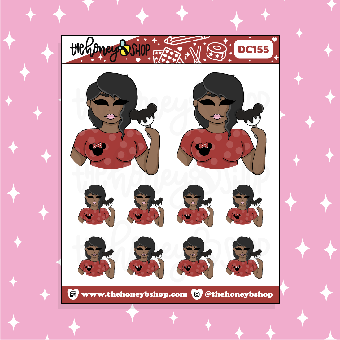 Tattooed Disney Treat Babe Doodle Sticker | Choose your Skin Tone!