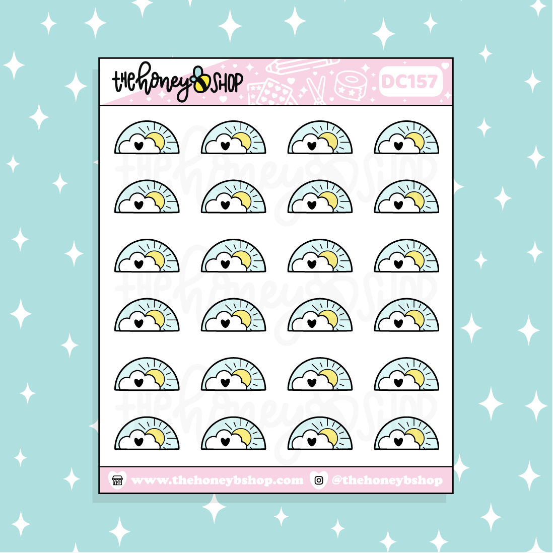 Partly Cloudy Weather Doodle Planner Sticker