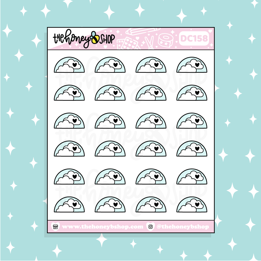 Cloudy Weather Doodle Planner Sticker