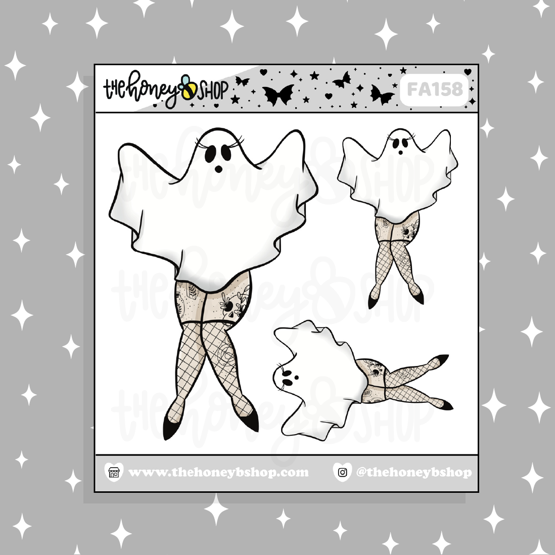 Ghostie Babe Doodle Sticker | Choose your Skin Tone!