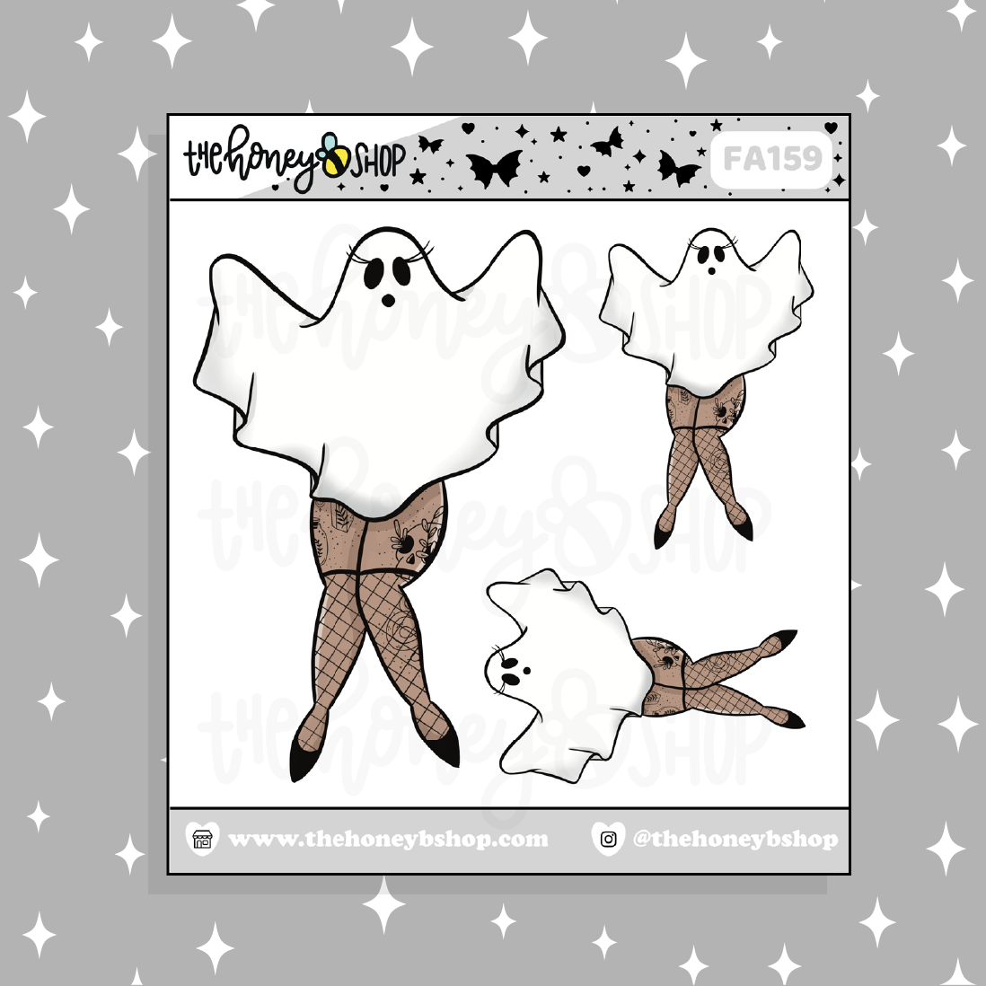 Ghostie Babe Doodle Sticker | Choose your Skin Tone!