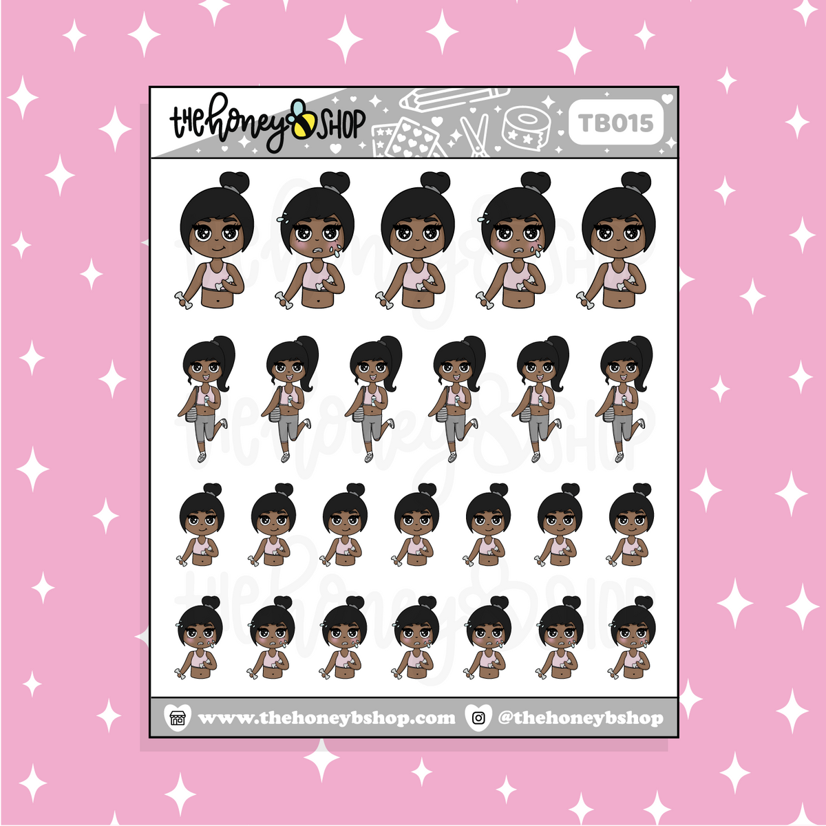 Fitness BabeBees Doodle Sticker | Choose Your Skin Tone!