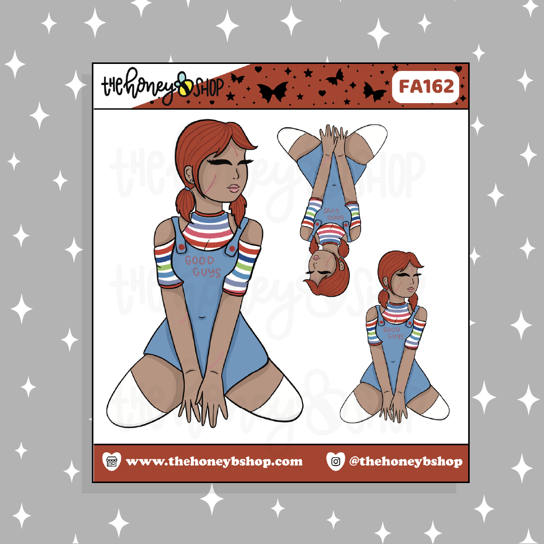 Etiqueta engomada del garabato del bebé de Chucky ? ¡Elige tu tono de piel!